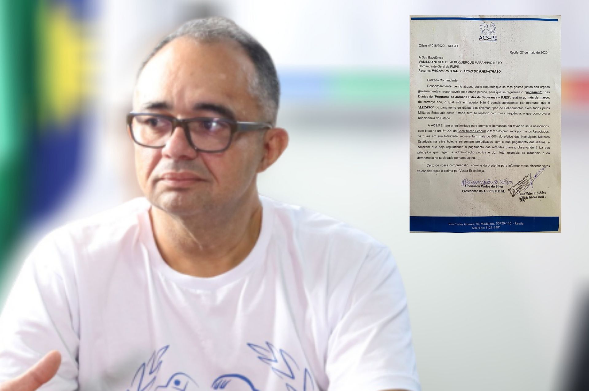 ACS-PE solicita o pagamento das diárias de março do PJES que estão atrasadas